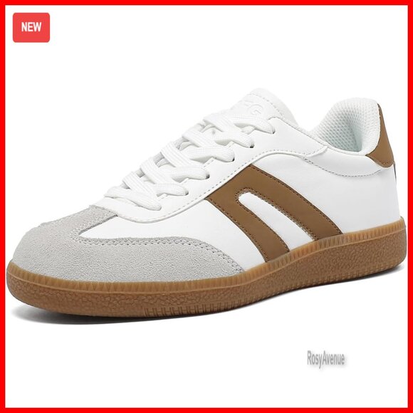 Retro Gum Sole Sneakers with Lace Detail Shock Absorption Anti-Slip